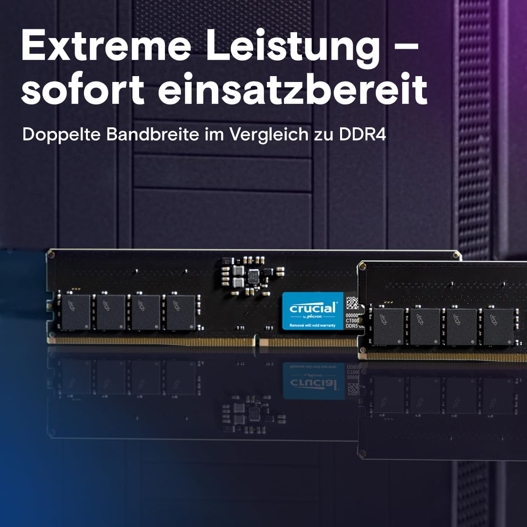 Crucial DDR5 RAM 32GB Kit 4800MHz, PC Computer